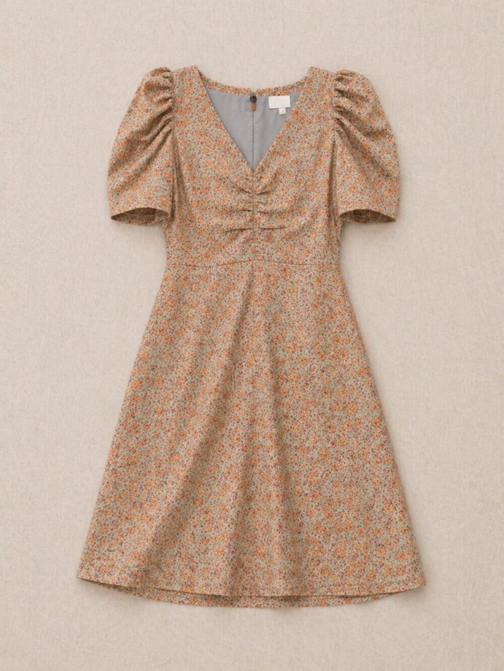 Treasure & Bond Floral Mini Dress Med Puff Sleeve Cottagecore Prairie Romantic